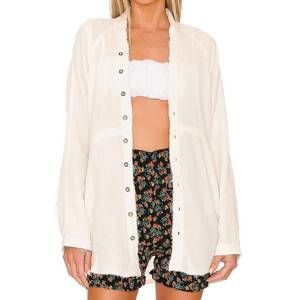 NEW FREE PEOPLE summer daydream button down shirt in white